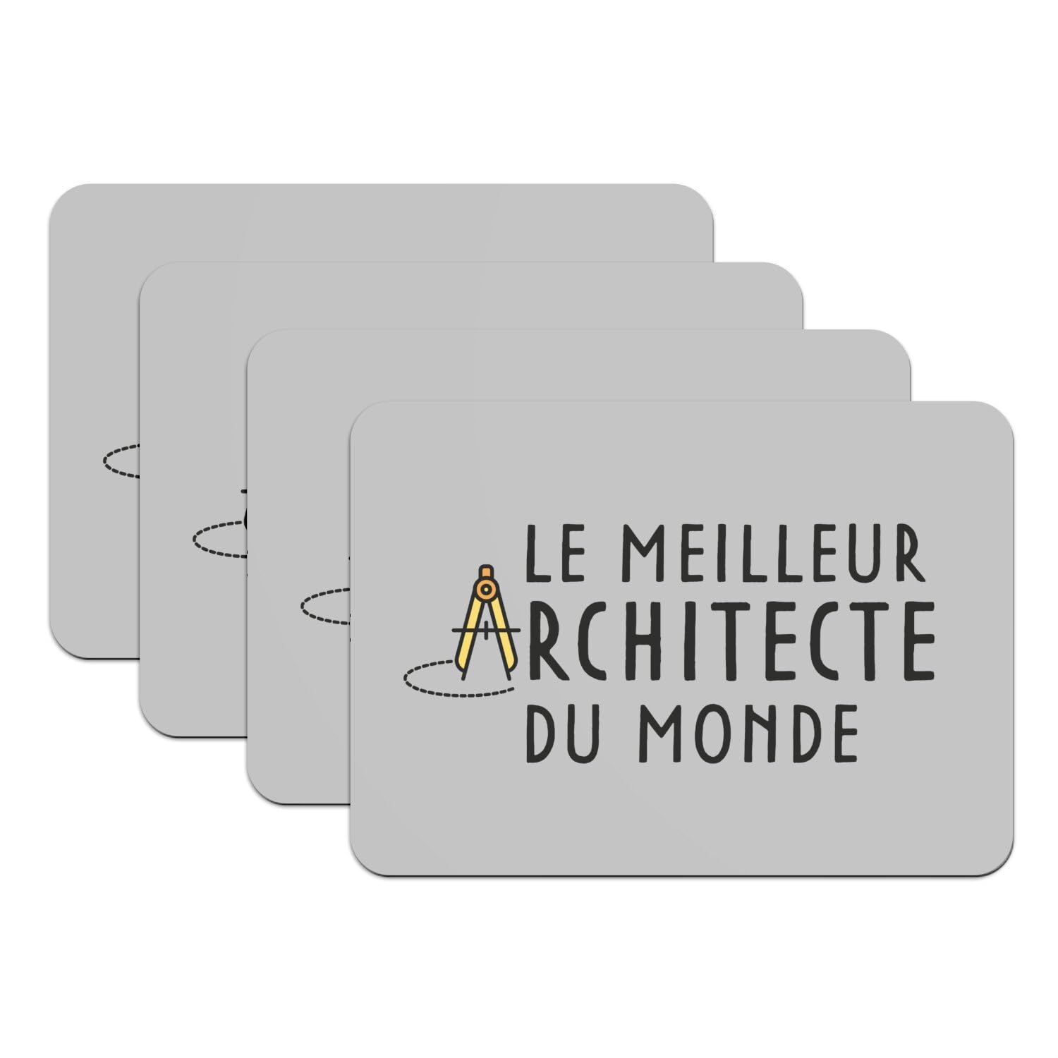 Sets de table gris en caoutchouc haut de gamme art architecture