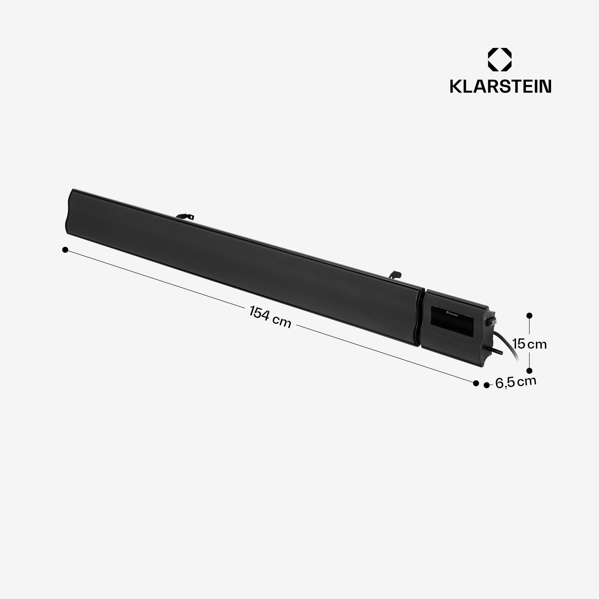 Klarstein Heizstrahler, Elektrische Heizung Terrasse & Garten, Infrarotstrahler mit WiFi App-Steuerung, Timer, LED-Anzeige, IP44 Infrarot Heizstrahler, CO2-Freie, Energieeffiziente Heizung, 2400W