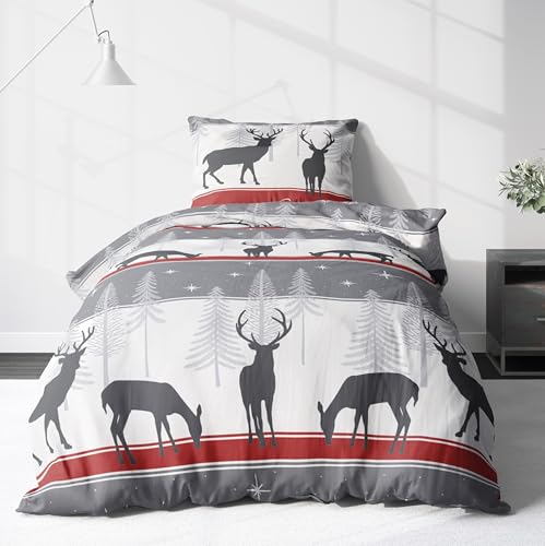 LINKHOFF Winter Weihnachtsbettwäsche Cozy Christmas 155x220cm - 2tlg....