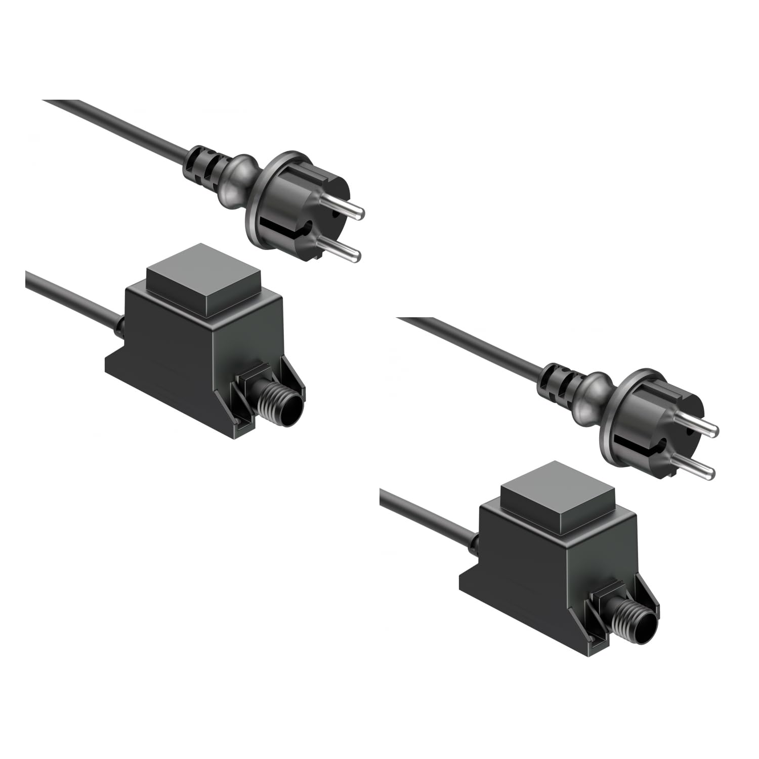 ledscom.de Alimentatore a trasformatore LED 2x 10 W per sistema a innesto NEMO, connettore, 12 V CA, nero, IP65