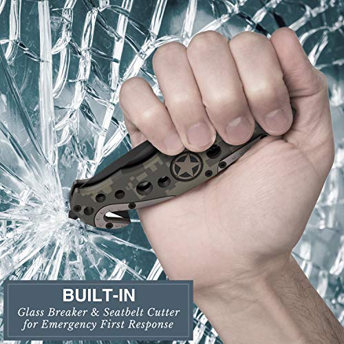 Swiss Safe 3-In-1 Tactical Knife For Military And First Responders - Military Camouflage #TOP4