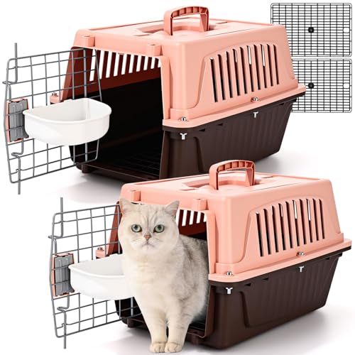 Locmeo 2�Z�b�g �y�b�g�L�����A ���^���ƔL�p �n�[�h�V�F���v���X�`�b�N���p�N���[�g �{�E���Ɨ�p�p�b�h�t�� �ʋC�����Q �|�[�^�u�������� ���^�y�b�g�g���x���L�����v�p (�u���E���A18.9 x 12.6 x 11.8�C���`)