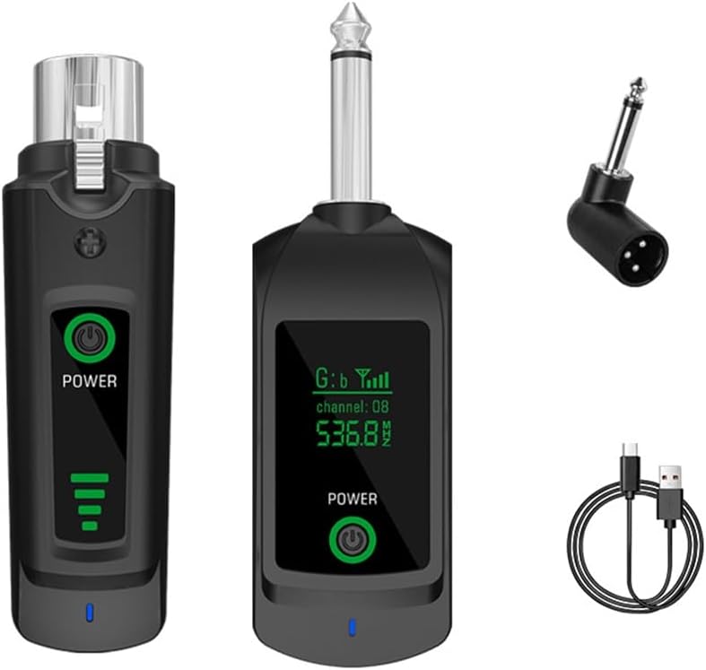 2.4G Wireless Microphone Transmitter Receiver 2.4G Wireless Microphone XLR Transmitter Receiver for Dynamic Microphone Wireless System for Guitar Audio Mixer One to One
