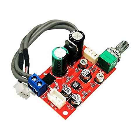 DC 8 V ~ 24 V Verstärker Platine, AD828 Vorverstärker Audio Amp Board Stereo-Modul Einzelnetzteil mit Potentiometer Cover