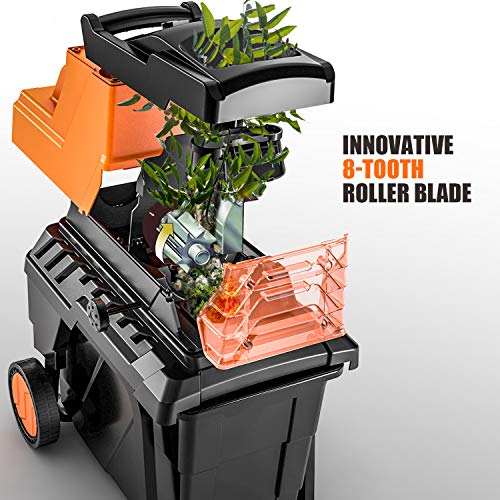 LSRL Garden Shredder 2500W, Silent Crushing Shredder, Adjustable Cutting Size, Max.45mm Capacity, 55L Collection Box, Shredders and Chippers with Transport Wheel 3 LSRL Garden Shredder 2500W, Silent Crushing Shredder, Adjustable Cutting Size, Max.45mm Capacity, 55L Collection Box, Shredders and Chippers with Transport Wheel - Image 3