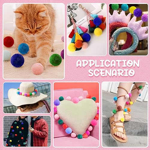 TOAOB 50 pcs Craft Pompoms Loisirs Creatifs 15 Couleur 4 cm Gros Pompons Moelleux pour Bricolage Fournitures Décorations Couture Guirlandes Franges Projets et Artisanat - vue 7
