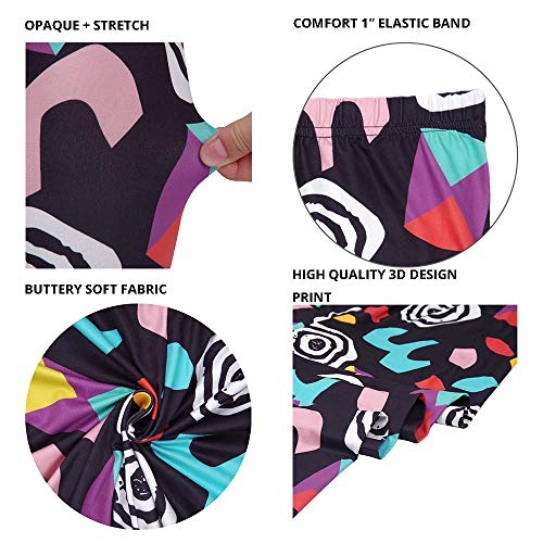 Image of sissycos Women's 80s Leggings Neon Artistic Splash Printed Buttery Soft Stretchy Pants