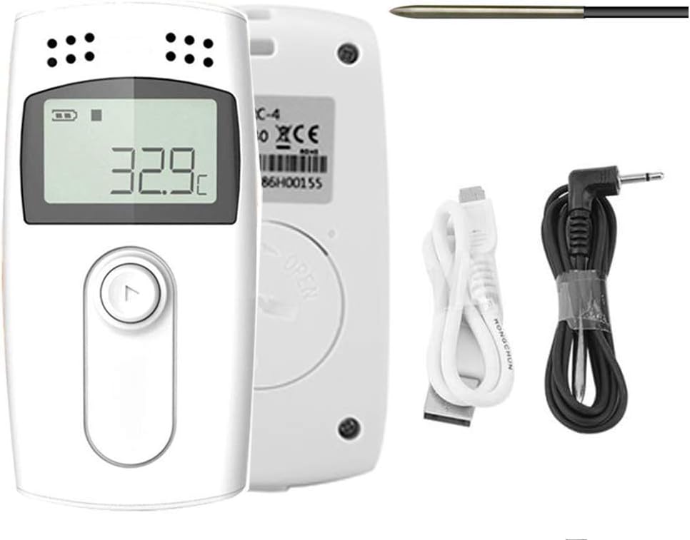 Temperature Data Logger,Therm La Mode Temperature Detector RC-4 USB LCD Screen Temperature Recorder 16000 Point External Sensor Data logger Recorder