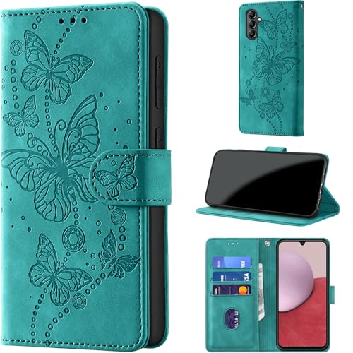 for Samsung Galaxy A14 5G / A14 4G Wallet Case Flip Turquoise