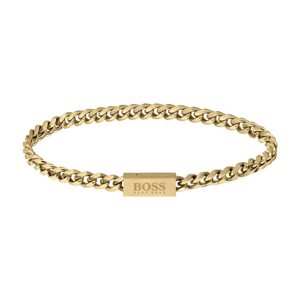 BOSSJewelry Men's CHAIN FOR HIM Collection Chain Bracelet in Stainless Steel - Available in Silver or Gold Version