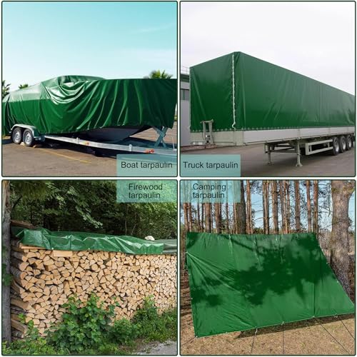 Lona protectora impermeable de 130x210 cm multiusos verde 400 g/m² 7