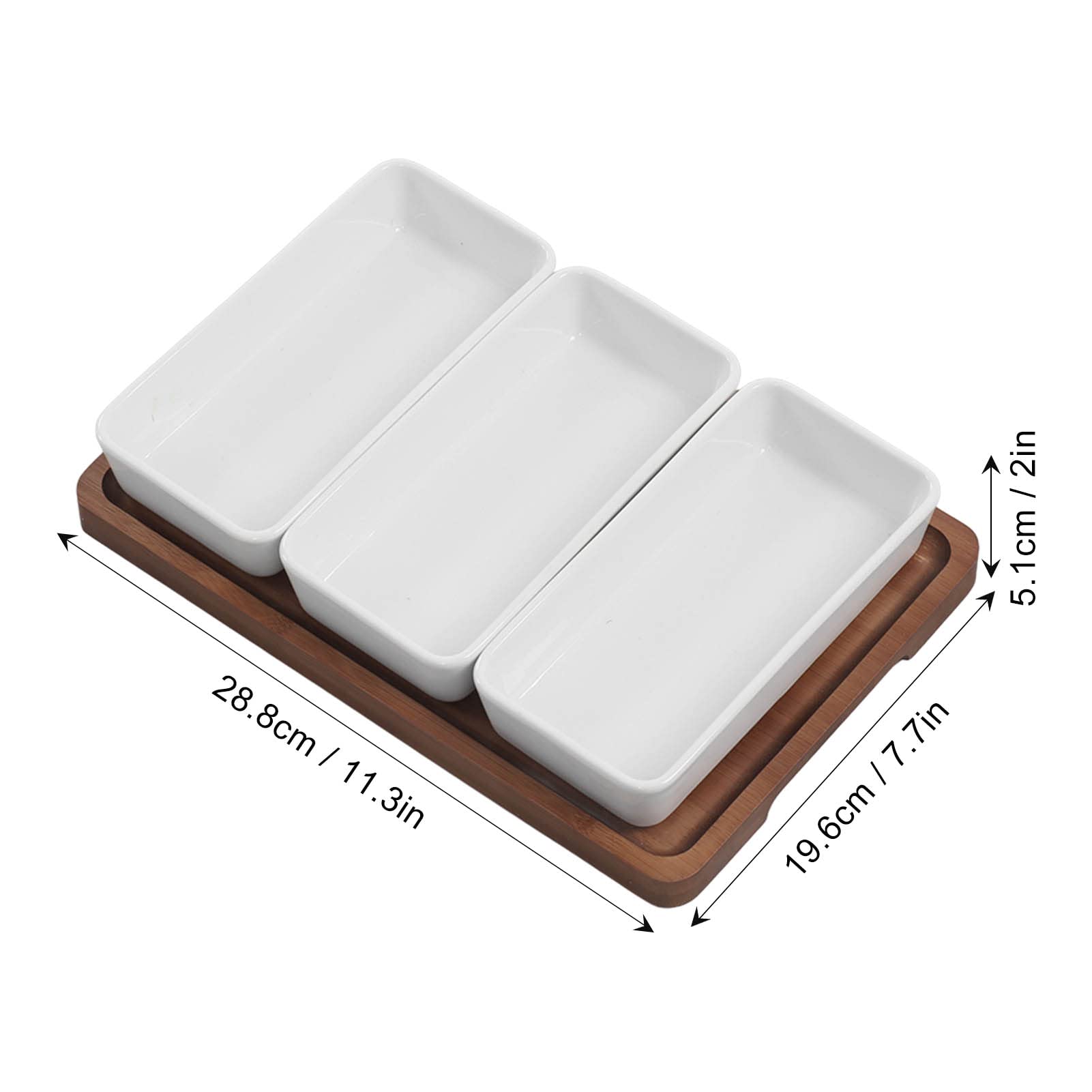 Plateaux Rectangulaires, Plateau de Service de Collations ? Compartiments Multifonctions, Plateau de Service de Collations en Bambou pour Fruits, Collations