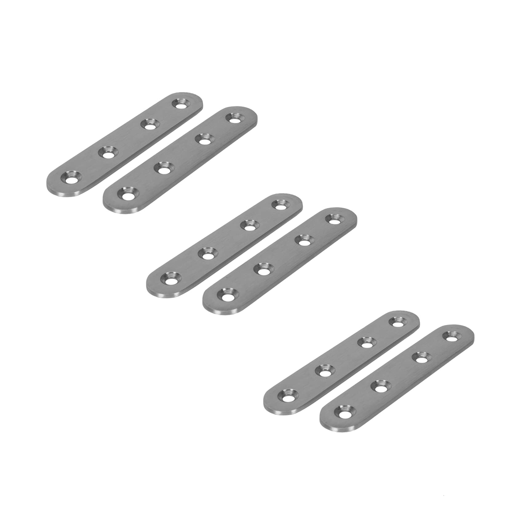 Jnchdghwa Silver Flat Stainless Steel Repair Mending Fixing Plate Brackets Support 6Pcs