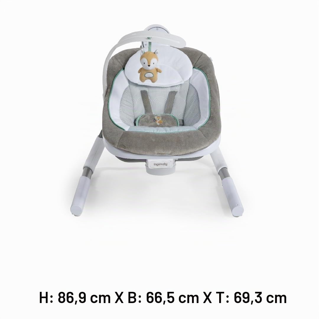 Ingenuity Anyway Sway 5-Gang-Multidirektionale tragbare Babyschaukel mit Vibrationen - Ray, 0-9 Monate