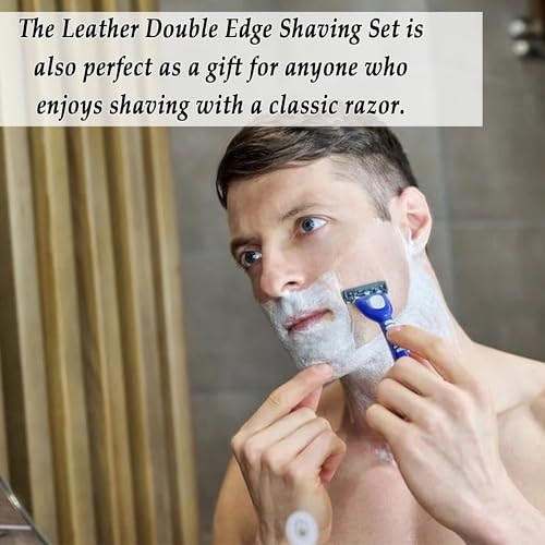LONGHAO 2 x Razor Case Leather Double Edge Razor Head Protective Sheath Travel Case for Razor Set Safety Razor Cover Made of Leather Portable Razor Protective Case for All Razors and Safety Razors - Image 4