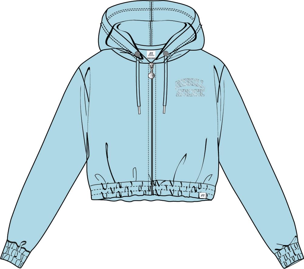 Russell Athletic A31011-AC1-144 JANE-ZIP THROUGH HOODY SWEAT Sweatshirt Women's ACQUAMARINE Size S