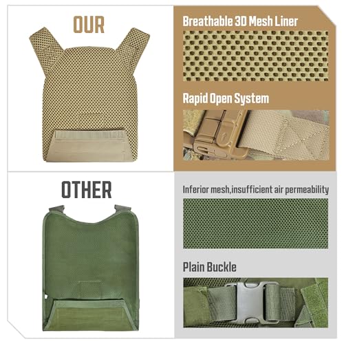 Image of GFIRE Tactical Vest, Quick Release Lightweight Breathable Vest for Training