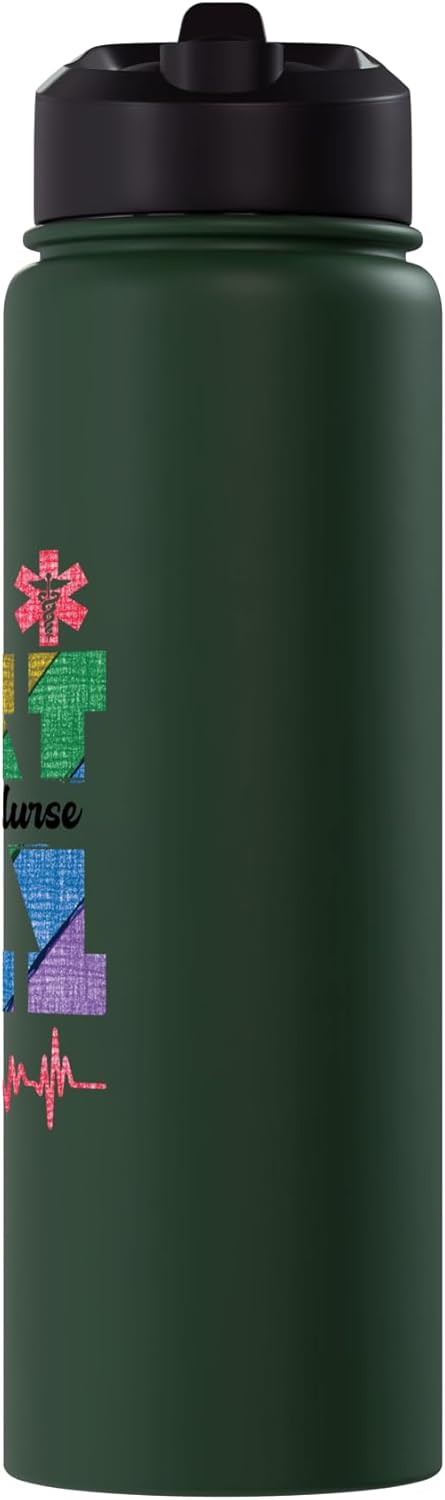 Registered Nurse Rainbow RN Pride Medical Healthcare LGBT Stainless Steel Insulated Water Bottle