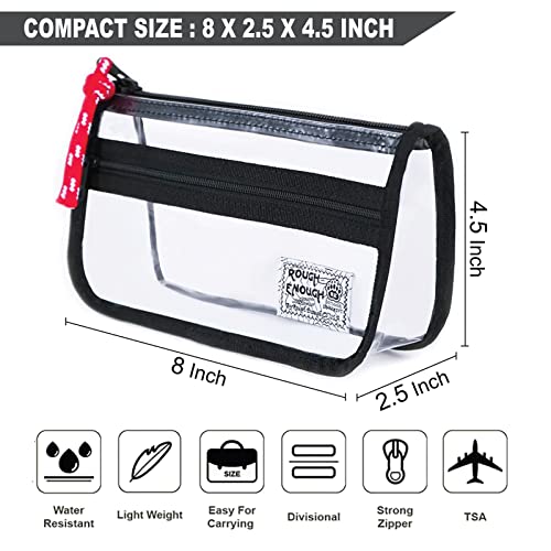 Rough Enough Clear Pencil Case Cute Pencil Bag Pouch For Girls Boys Kids Adults For School Office #TOP1