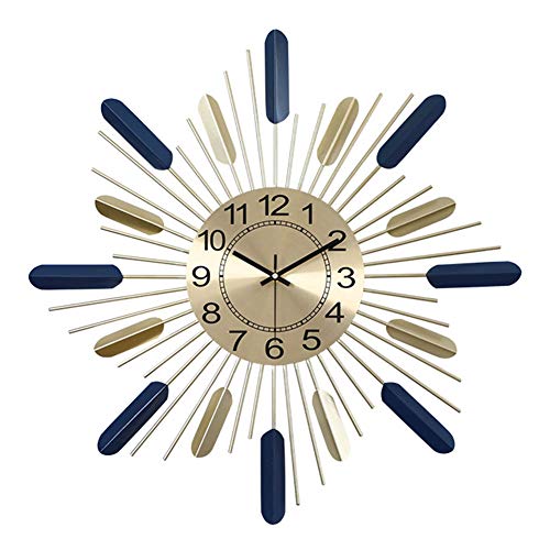 FJYDBTWJ Relojes de Pared Creativos Personalizados Que No Hacen Tictac, Funcionan con Pilas, Sala de Estar Nórdica Moderna, Hechos a Mano, Arte de Hierro Forjado, Relojes Decorativos Europeos