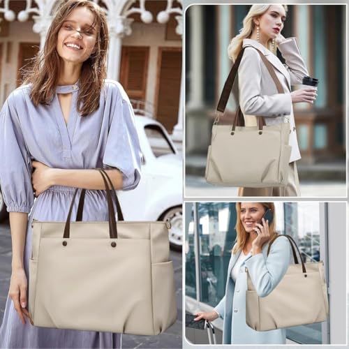 Image of Laptop Shoulder Bag 16.5 inches, Laptop Shoulder Bag Large Work Tote Bag Women's Laptop Portable Bag Fashion Handbag, Suitable for Business Travel