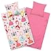 Produktbild Aminata Kids Kinder Bettwäsche Prinzessin 135x200 cm + 80x80 cm, Baumwolle, Reißverschluss, Kinderbettwäsche Mädchen-Motiv, weich, bunt