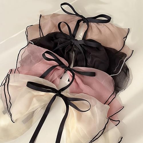 Leadigol Pinzas para el Pelo con Lazo de Encaje, 4 Piezas, Clips Elegantes y Grandes con Borla para Cola de Caballo, Accesorios de Cinta de Malla miniatura 5