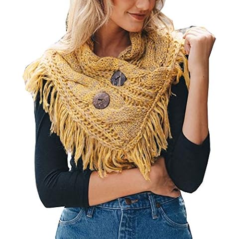 TD Collections Women's Winter Warm Lattice Button Accent Triangle Cable Knit Infinity Scarf - YS3680 Cover