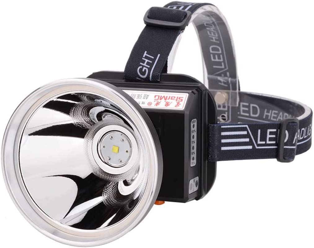 Torcia da Testa Lampada da Testa， Lampada Frontale a LED Faro a LED Luce Potente Ricarica a Lungo Raggio Montato sulla Testa Pesca all'aperto Batteria al Litio Batteria a Lunga Durata