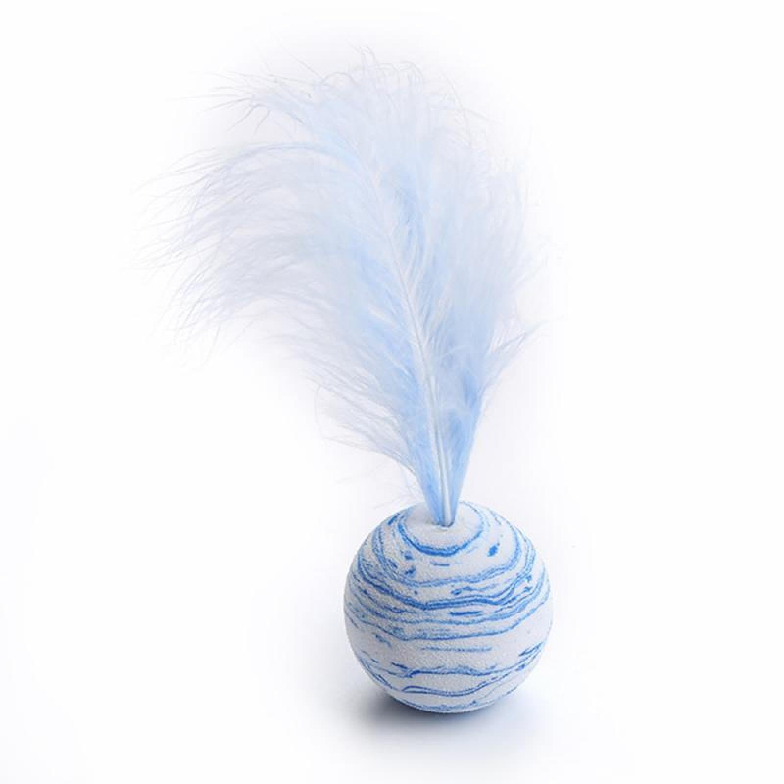 Juguetes para Gatos, Juguetes for Gatos con Forma de Estrella y Plumas Espuma, Juguetes interactivos Peluche, 6 Unidades, Color Azul