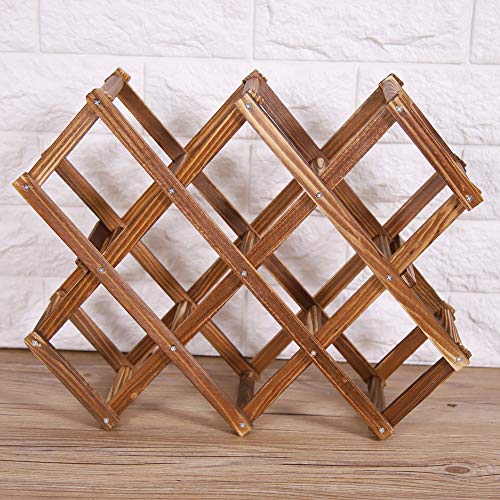 Soporte de madera para 10 botellas de vino miniatura 4