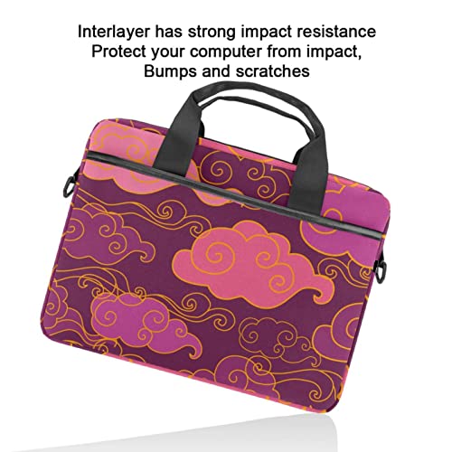Bolsa de ordenador portátil tradicional oriental con diseño de nubes moradas con asa de 13.4-14.5 pulgadas - imagen 5