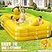 FizZeal Inflatable Pool with Lights,Solar Duck Inflatable Swimming Pool for Kid,Blow Up Pool for Adults,Large Inflatable Kiddie Pool,Durable Thickened Family Inflatable Kid Pool for Backyard 100*63*22
