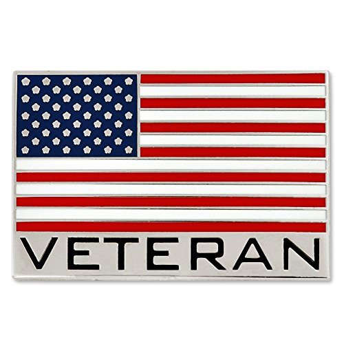 Image of PinMart Veteran Pin - Patriotic American Lapel or Hat Pin - Proud to be Retired Army, Navy, Air Force or Marine Corps - Gold Color Plated Enamel with Secure Clutch Back