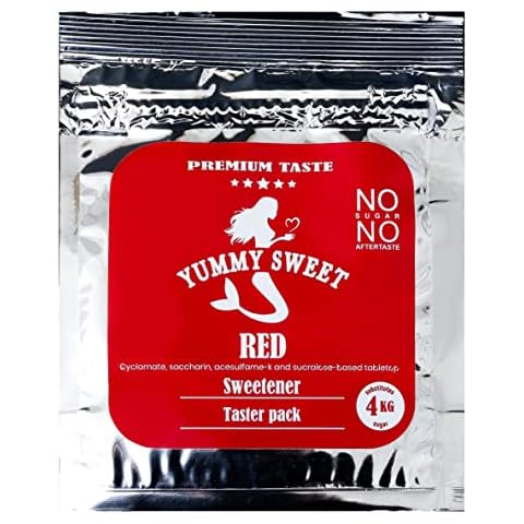 Yummy RED Sweetener 24g Taster Pack in Stand-up doy Pack for Diabetics, Vegans & Vegetarians - Zero Calories - Zero Glycemic Index - Zero Sugar - Keto Friendly Cover