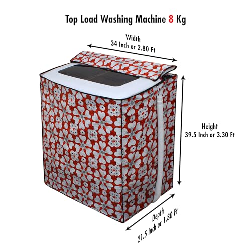 Image of DREAM CARE Waterproof & Dustproof Washing Machine Cover Top Load & Semi Automatic Suitable for 8 kg, 8.2 kg, 8.5 kg (89 x 99 x 55 cms)