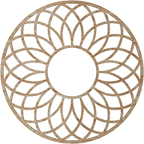 Image of Ekena Millwork 20 inchOD x 6 7 /8 inchID x 1 /4 inchT Cannes Wood Fretwork Pierced Ceiling Medallion, Red Oak