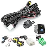 H11 H8 Fog Light Wiring Harness for 2014-2023 Nissan Altima Frontier Versa Sentra Rouge w/OEM Style ON/Off Switch Kit & 40A 4-Pin Relay Fog Lamps Socket Wire Connector for LED Fog Driving Lights