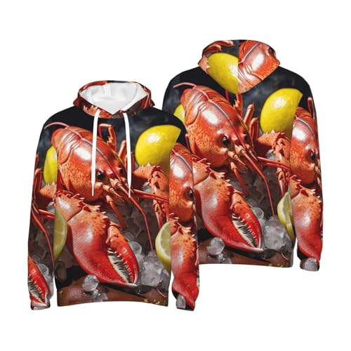 Sweat à capuche homme polyester imprimé citron pull sport EdWal - 7