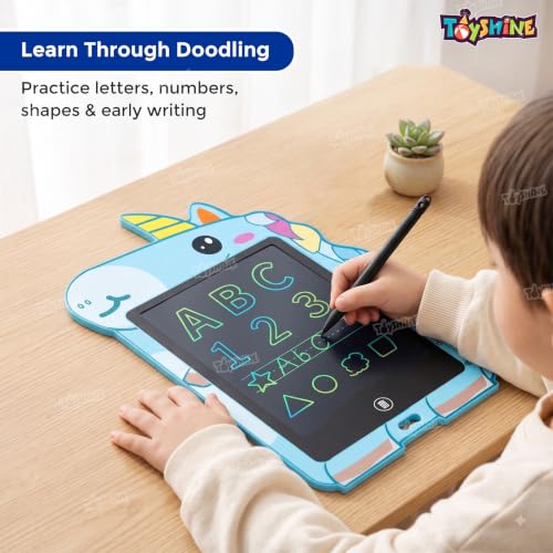 Image of Toyshine Unicorn Design Writing Tablet for Kids, 8.5 Inches LCD Tab for Kids Drawing Pad Doodle Board for 3-10 Years Old Boys /Girls Gifts Education Learning Toys - Blue