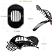 RC ROCHE 6 Pcs Flat Claw Hair Clips for Women Thick Hair French Round Duckbill Square Secure Strong Hold Grip Clamps Barrettes Curved No Slip No Crease Plastic Styling Cute, Medium Black