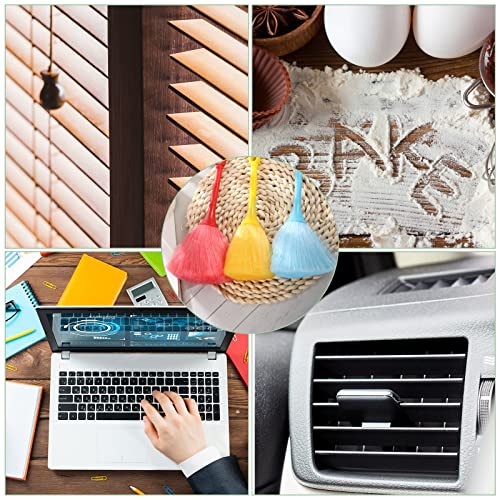 3 Pack Fluffy Microfiber Delicate Kitchen Duster Anti Static Laptop Keyboard Brush Mini Microfiber Duster Small Dusting Wand Multifunction Screen Brush For Electronic Equipment, Blue, Yellow, Red #TOP2