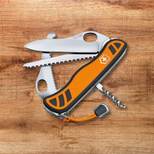 Foto von Victorinox Schweizer Taschenmesser Hunter XT Grip, Jagdmesser Klappmesser, 6 Funktionen Inkl. Holzsäge, Einhand-Feststellklinge, Orange/Schwarz