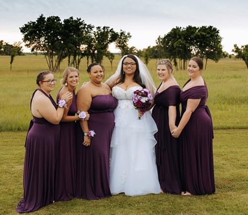 Image of Multi-Way Wrap Infinity Maxi Dress for Bridesmaids & Wedding Guest | 31 Colors for All Wedding Themes, One Size & Plus, 1 Dress for Any Events, Evening, Prom, Gala, Non-See-Through, Wrinkle-Free
