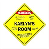 Kaelyn's Room Sign Crossing Zone Xing | Indoor/Outdoor | 14' Tall Plastic Sign kids bedroom decor...