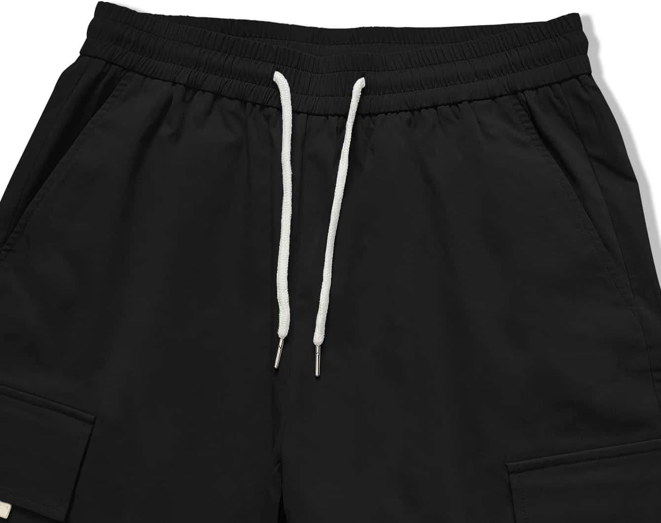 OYOANGLE Men's Casual Drawstring Elastic Waist Flap Pocket Letter Graphic Street Jogger Cargo Pants - Image 4