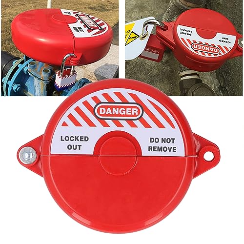 Natudeco 64?127mm Valve Lockout Device Security Valve Lock ABS Plastic Gate Valve Locking Device Padlock Device with Red for Outdoor Garden Valve Rod