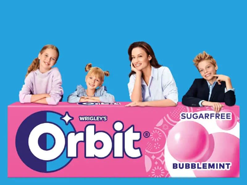Orbit Refreshers Bubblemint – Chewing Gum Senza Zucchero, Aroma Frutta & Menta, 12 Confezioni da 8 Pezzi (Totale 214,8 g)