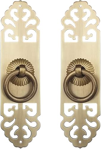 2 pomos de latón envejecido, estilo vintage, para zapatero, estantería, armario, diseño clásico hueco, mango de cobre