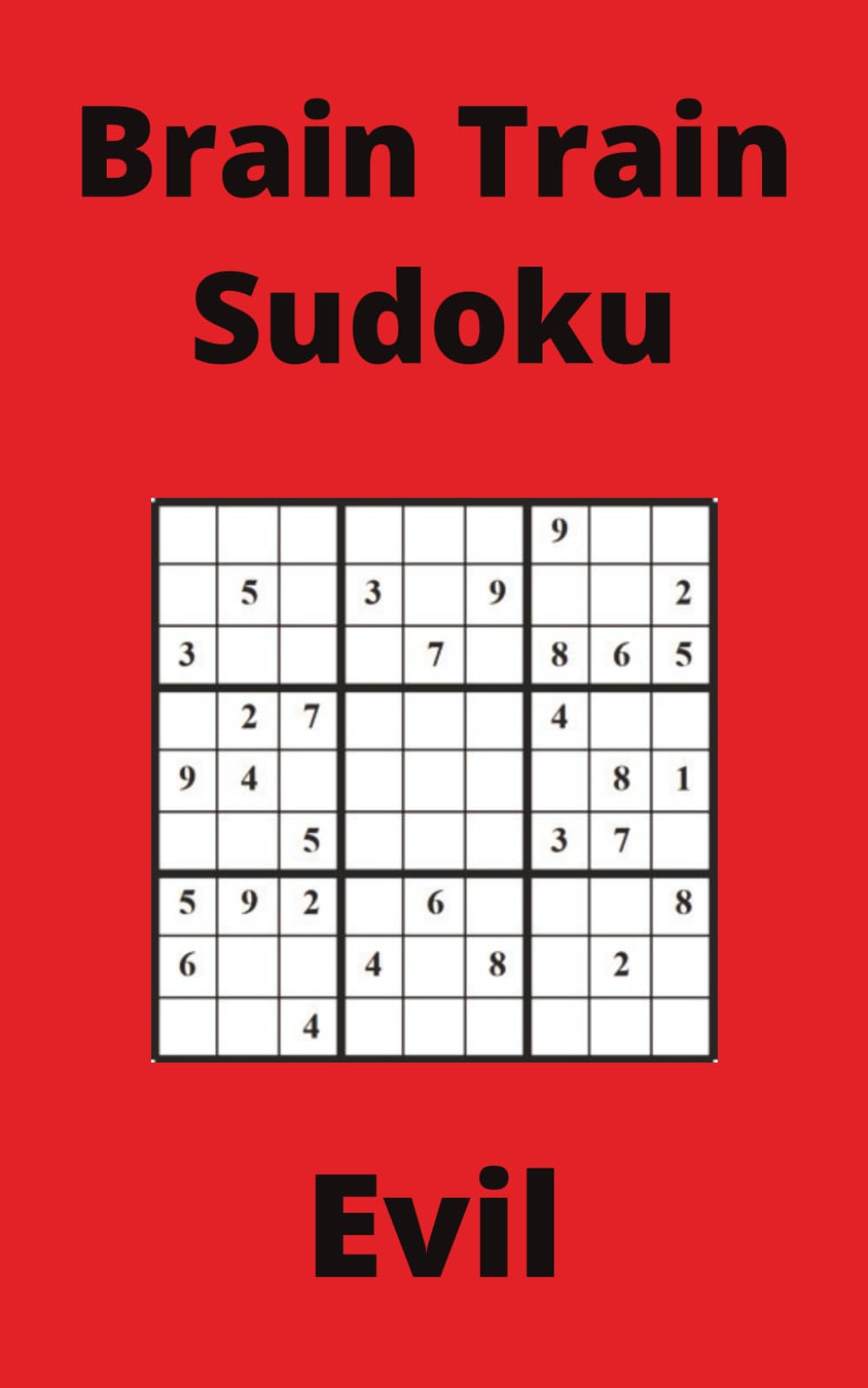 Red Brain Train Sudoku Book, 9x9 Puzzles, 150 Pages, 5x8, Evil